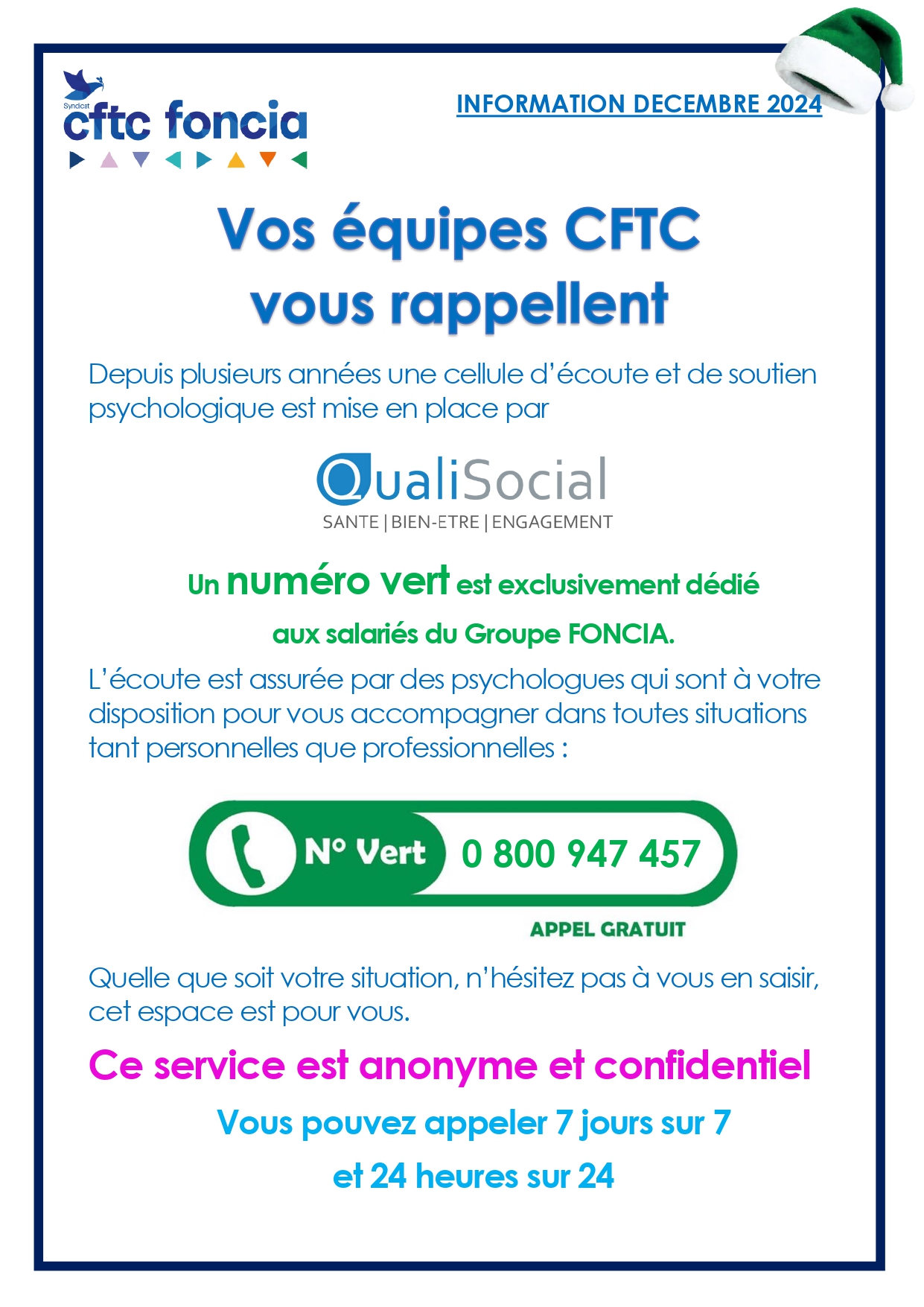 Info : vos équipes CFTC vous rappellent l’existence de QualiSocial