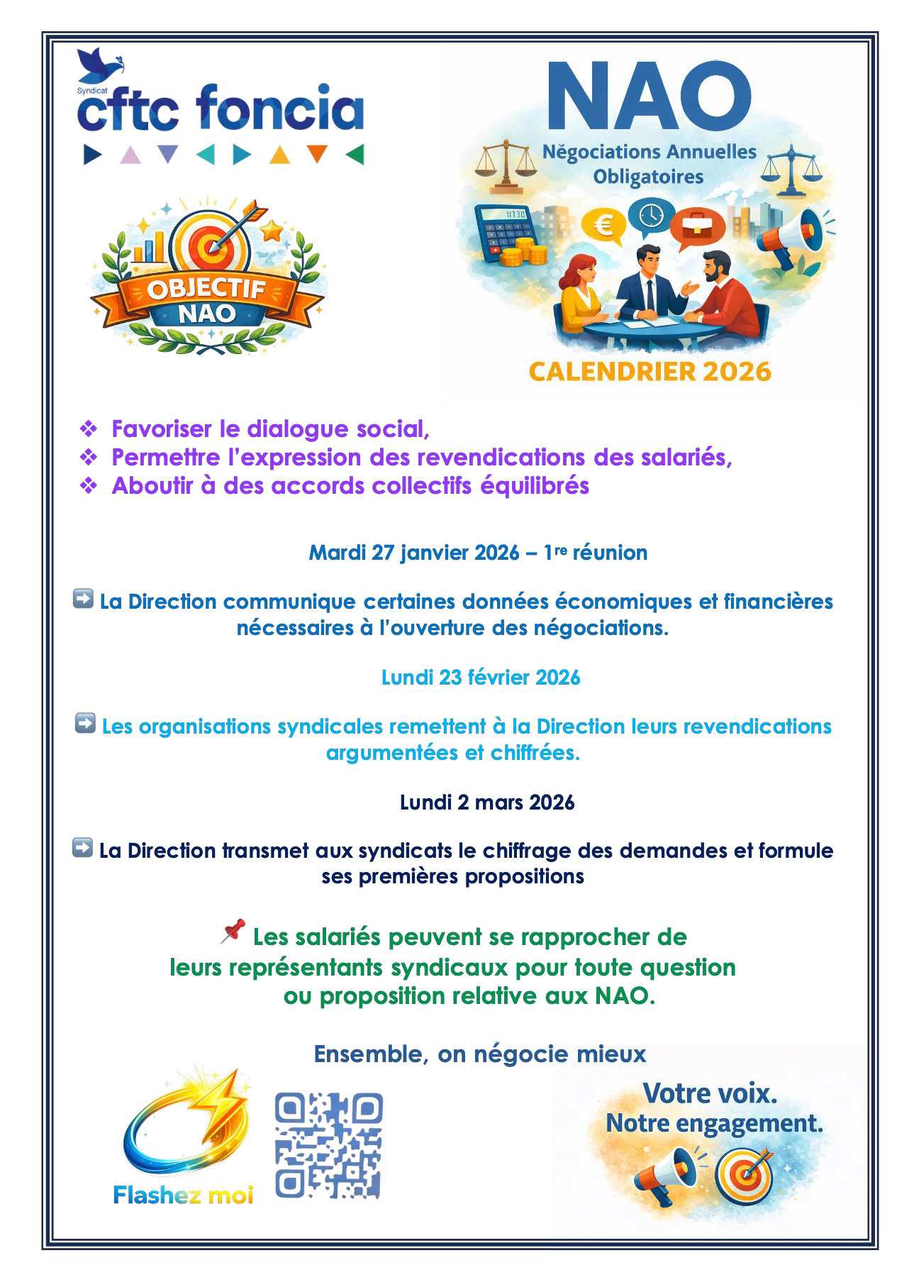 NAO : calendrier 2026