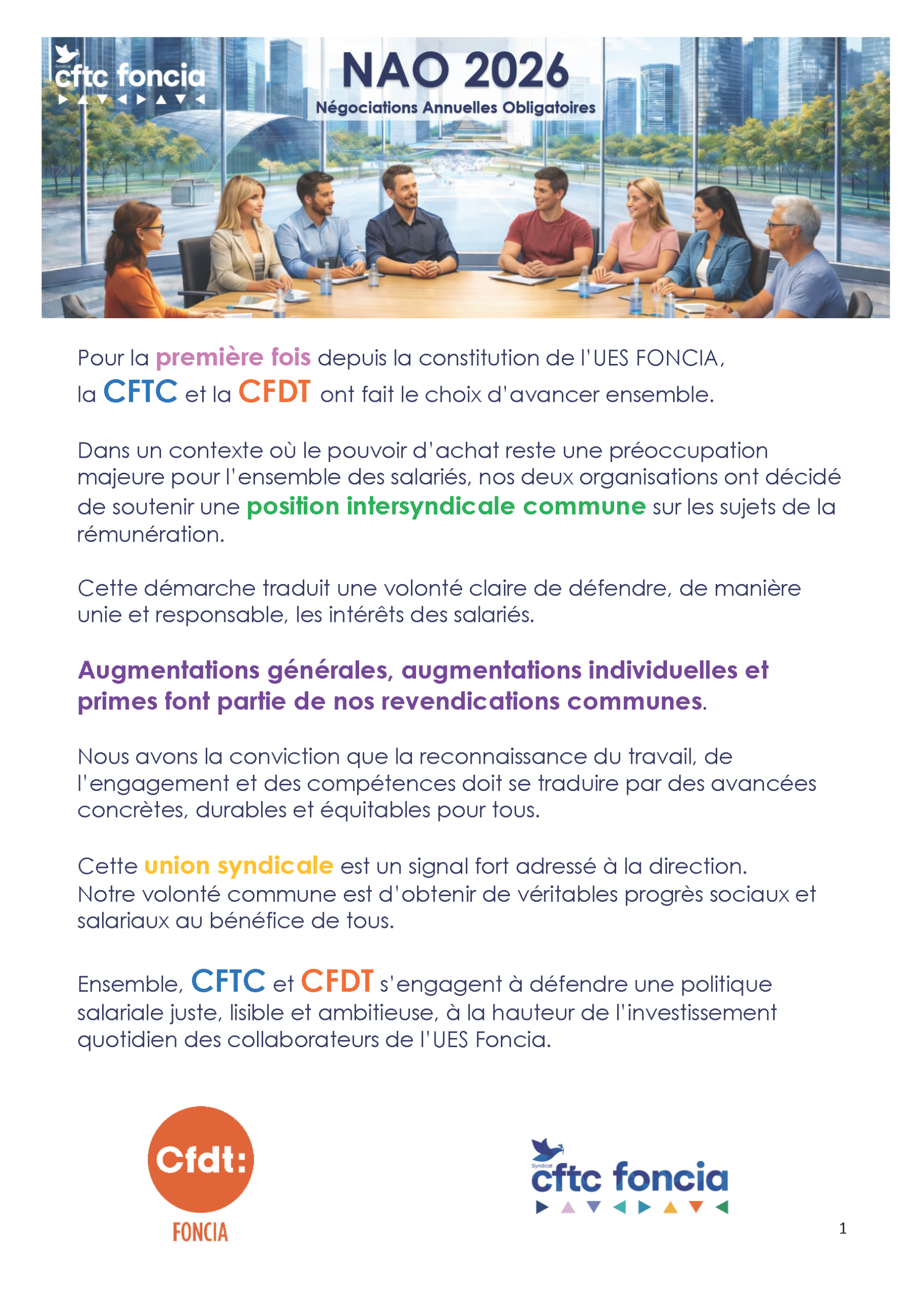 NAO 2026 : les revendications