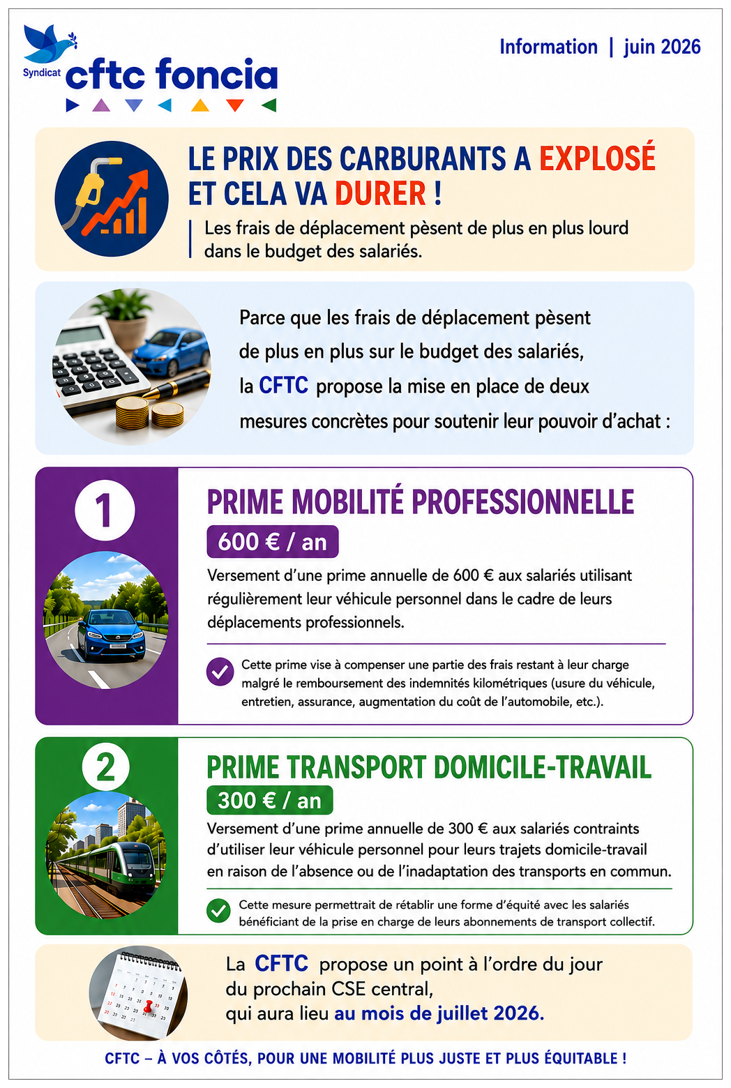 Carburants : 2 mesures concrètes portées par la CFTC